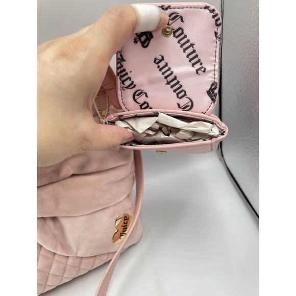 NWT Juicy Couture Pink Diamond Tied With A Bow Mini Tote Light Pink Handbag 🎀 - Picture 9 of 13